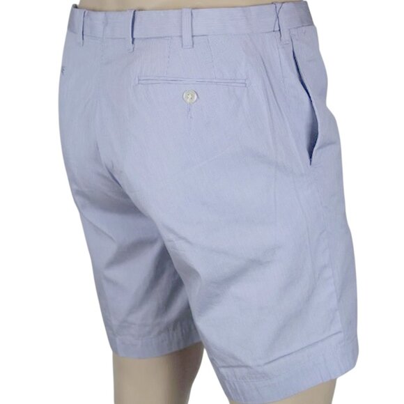 NEW Polo Ralph Lauren Gingham Shorts! 36 40 Blue & White Micro Stripe Slim GI - Picture 2 of 4